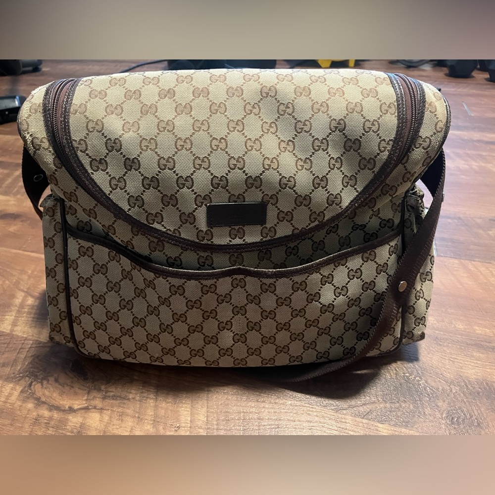 Gucci Brown Baby Bag with Iconic Monogram